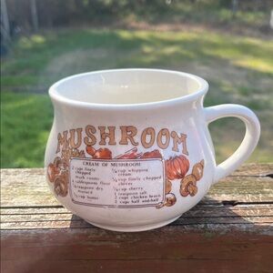 Vintage Mushroom Soup Recipe Soup Mug 1970s